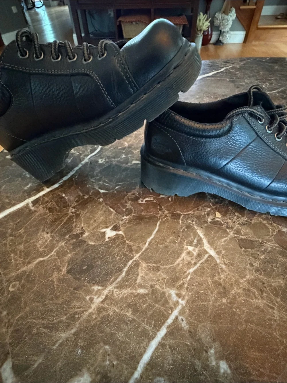 Dr. Martens Black Leather Lace-Up Oxfords